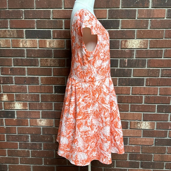 Betsey Johnson Orange and White Jacquard Dress Size 14 - Picture 8 of 10